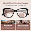 PUBOWT Bifocal Reading Glasses For Women Cat Eye Oversized Spring