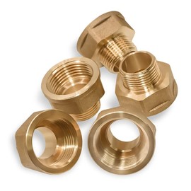 Adaptador de boquilla macho de 3/4 pulgadas x 1 pulgada hembra adaptador de latón NPT 3/4 x 1 pulgada hembra paquete de 5