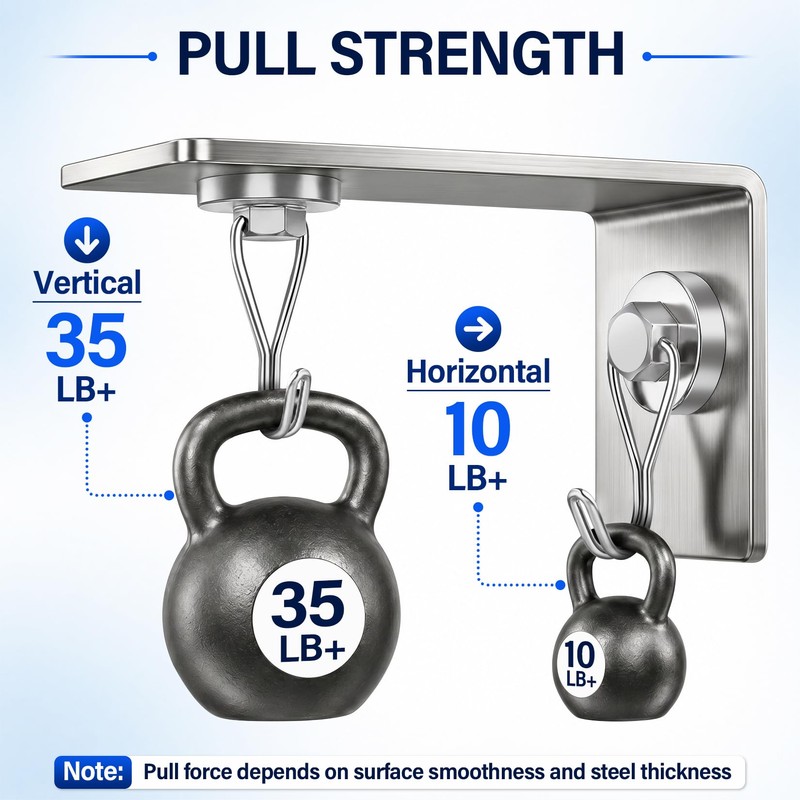 FINDMAG 20 Pack Magnetic Hooks, 35LB+ Magnet Hooks Heavy Duty,