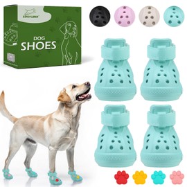 Dog Shoes for Hot Pavement - Non-Slip Summer Dog Booties for Small Medium Large Dogs, Reflective Pet Boots & Paw Protectors, Easy ON & Off, Waterproof and Easy-Clean for Beach Outdoor (Aqua Green, XL)