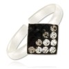 Toe Ring with Square Black Crystal Mix