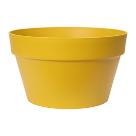 elho Loft Urban Bowl 35 - Flower Pot for Outdoor - Ø 34.5 x H 20.2 cm - Yellow/Ochre
