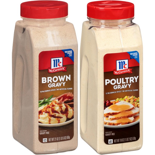 McCormick Brown and Poultry Gravy Mix Bundle, 39 oz