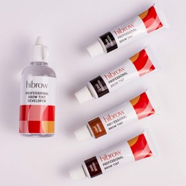Hi Brow Professional Colour Collection Eyebrow Tinting Kit - 4x 15ml Eyebrow Tint, 50ml Tint Developer - Semi-Permanent Brow Dye Set Bespoke Salon Quality Eye Brow Tint Kits