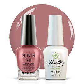 SNS Nail UV Gel and Nail Polish Lacquer Combo, Enchanted Evening - Swept Away (Pink) - Long-Lasting Nail Color, Gel & Lacquer Duo Lasts 14 Days - UV Lamp Required - 0.5 Fl Oz