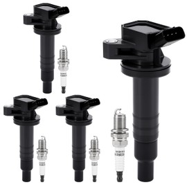 PZ Ignition Coil Pack and Iridium Spark Plugs Compatible with Toyota Corolla 2000-2008,Toyota Celica GT 2000-2005 Matrix MR2 Spyder,Chevy Prizm,Pontiac Vibe 1.8L L4 Set of 4 Replaces#UF247 C1249