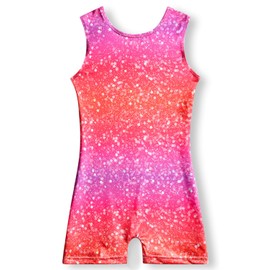 YDMZX Leotards for Girls Gymnastics 6T 7T Dance Outfits Ballet Leotard Biketard with Shorts Unitard Kids Children Size 6-7 6 7 Year Old Sparkly Hotpink