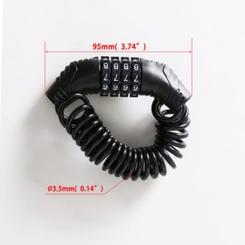 Bike Cable Lock, 4 Digit Combination Anti-Theft Portable Bicycle Lock,Hardened Steel Mini Bicycle Lock for Helmets, Bicycles, Luggage, Backpacks, Electric Scooter, Strollers etc.