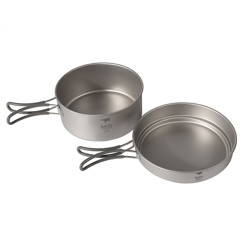 Keith Titanium Pot and Pan Set Camping Pot Sets Outdoor