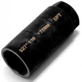 MT MORTECDTA Oxygen Sensor Offset Puller 1/16'' DR x 27mm (6 Point) Oil Pressure Sending Unit Socket S27*75MM 6PT CR-MO Steel Construction