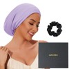 Purple Silk Bonnet for Sleeping Shower Cap