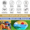 TOOMGGA Black Paint Pens Permanent Paint Markers - 24 Pack