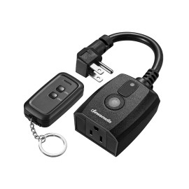 DEWENWILS Outdoor Remote Control Outlet,1 Remote 1 Outlet with SJTW Power Cord