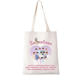 17 kpop Lover Tote Bag K-Pop Lover Themed Gifts K-Pop Music Lover Gift kpop Lover Fan Gifts 17 K-Pop Band Handbag (Seventeen tote bag 1uk)