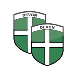 Pack of 2 Devon County Flags - Static Cling Vinyl - Car, Van, Truck Window Sticker - United Kingdom County Flags