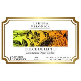 Dulce de Leche Colombian Decaf Coffee (Single Serve K-Cup Pods) (Gourmet, Naturally Flavored, Whole Coffee Beans) (12 pods, ZIN: 572572) - 2 Pack