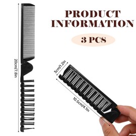 3pcs Folding Comb Travel Foldable Brush Comb Portable Hair Brush, Pocket Hair Brush for Men, Double Headed Hair Brush Hairdressing Tools Plastic Folding Comb Anti-Static Hair Comb Mini Pocket Comb