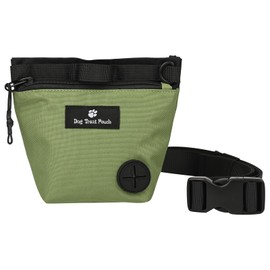 FLYING TAIL Dog Training Pouch with Magnetic Snap Closure, Waist Pack for Outdoor Pet Training, With Trash Bag Holder (Green)
