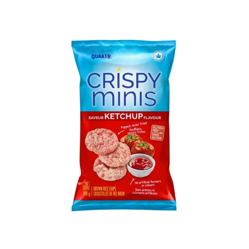 CRISPY MINIS Quaker Crispy Minis Ketchup Flavor Brown Rice Chips,