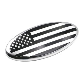 Yukauto 9 Inch American Flag Badge (Silver) Fit for Ford F150 F250 F350 +