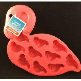 Greenbrier International Flamingo Novelty Ice Cube - Ice Mold Tray - 10 Mold Tray - Coral