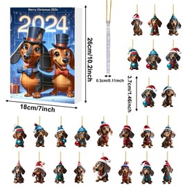 Collenatsy Dachshund Advent Calendar 2024,Advent Calendar 2024 Kids,Christmas Countdown Calendar 2024,Christmas Advent Calendar 2024,Dachshund Toy Advent Calendar 2024