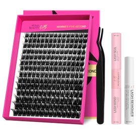 VEYESBEAUTY Lash Clusters Kit Individual Fluffy Lash Extensions Kit 3D Layered Volume Eyelashes Thin & Invisible Band Lash Tray 10-18mm Mixed Length, Xtreme Kit with Bond&Seal and Remover Applicator