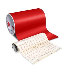 ORACAL 631 Matte Red Adhesive Craft Vinyl for Cameo, Cricut & Silhouette Including Free 12" x 24" Roll of Clear Transfer Paper (6ft x 12")