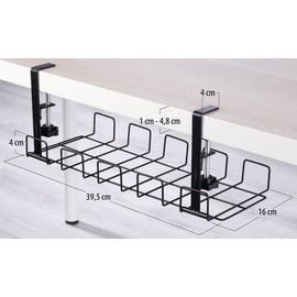 Callstel Power Cord Organiser: Set of 4 Cable Baskets, Socket Holder & Organiser, Black (Cable Management Systems, Cable Organisations)