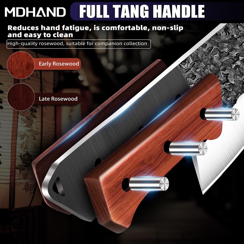 MDHAND Butcher Knife Set, 8PCS Butcher Cleaver Knife Set for