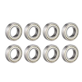 sourcing map 6800ZZ Deep Groove Ball Bearing Double Shield 6800-2Z 1080800, 10mm x 19mm x 5mm Carbon Steel Bearings (Pack of 8)
