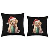 Dog Golden Retriever Christmas Throw Pillow