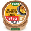 Air Fryer Liners, 120Pcs Disposable Parchment Paper â 20 cm Round, for Ninja, Tefal, Cosori and Others â Unbleached, for Baking, Roasting or Cooking, Easy Cleanup by Baker's Signature (8 Inch)