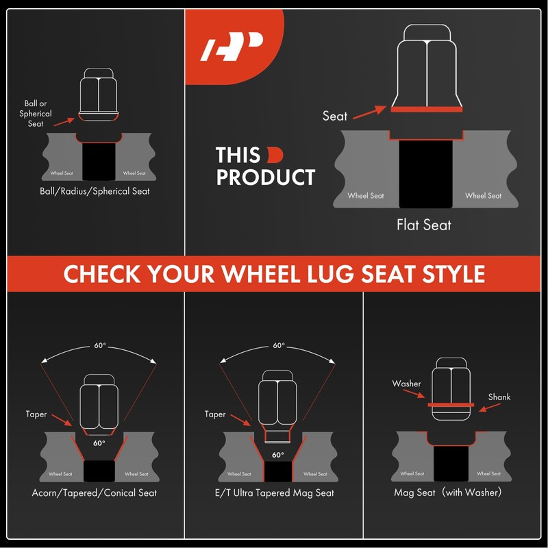 A-Premium Front and Rear Wheel Lug Nuts Compatible with Toyota