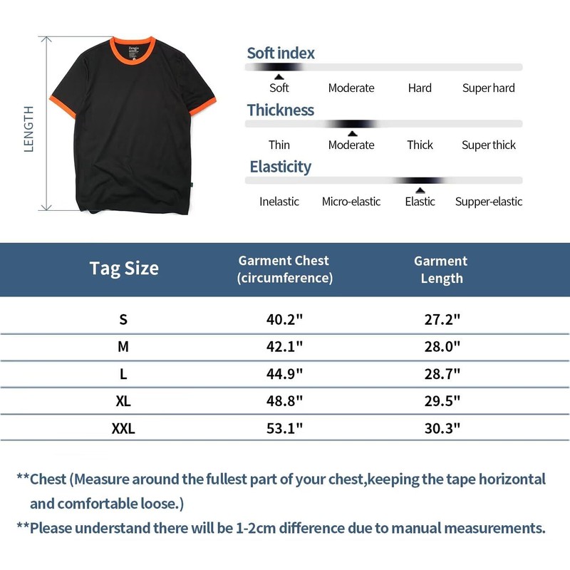 Ringer Tee Men Vintage Crewneck Athletic Retro T Shirts Short