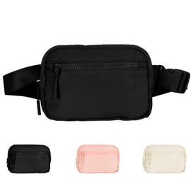 Bum Bag Belt Bag Women Men Waist Bag Waterproof Waist Bag Crossbody Bag with Adjustable Straps Shoulder Bag for Sports, Outdoor, Jogging, Biking, Fitness, black, bum bag