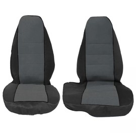 NLQR 1998-2003 Front Seat Covers for Ford Ranger Pickup 60/40 High Back Bench Seat Cover, Without Console 2Pcs Universal Fit Seat Covers Gray