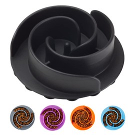 Slow Feeder Dog Bowls Insert, Animire Soft Silicone Slow Eating Dog Food Bowl for Small, Medium and Large Dogs, Compatible with Regular and Elevated Dog Bowls（Black M