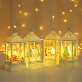 Christmas Decorative Lantern Mood Light - Preschool Gift & Tabletop Decor LF1043 Free Size/Santa Claus 2ea