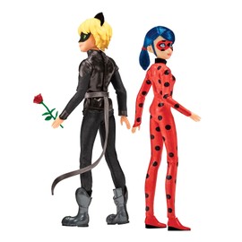 Bandai - Miraculous Ladybug and Cat Noir - Pack of 2 Dressing Dolls 26 cm - Ladybug and Cat Noir - P50198