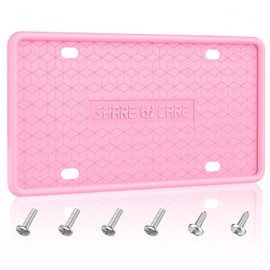 QiqaMole YIZHEN 1Pack Silicone License Plate Frame Covers for Car Silicone License Plate Holder for US Standard (1 Pack Pink)