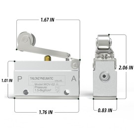 TAILONZ PNEUMATIC 1/8 Inch NPT 2 Position 3 Way Normally Air Mechanical Valve Pneumatic Valve Switching Directional Valve HL-2301