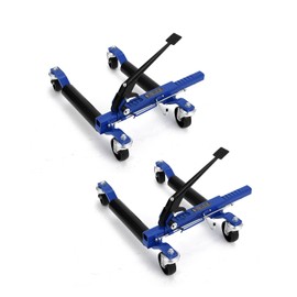 Car Dolly Jack Set of 2, 1500LBS Capacity Mechanical Car Wheel Dolly with Steel Twin Rollers, Heavy Duty Rollers with Foot Pedal for Tire Auto Repair Moving