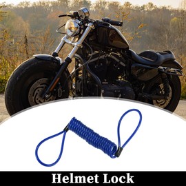 X AUTOHAUX Blue Motorcycle Disc Lock Cable Universal Anti-theft Wheel Lock Replacement - Pack of 1