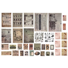 DESEACO Scrapbook Embellishments: Vintage Emphera Elements for Decoupage, Notebooks, Journaling or Scrapbook | Artsy Antique Paper Decals Supplies | Old Time Memorial Journal Kit (Renaissance)