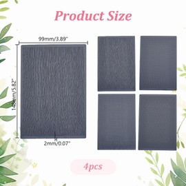 HOBBIESAY 4Pcs Polymer Clay Texture Sheets Set Polymer Clay Works with Cutter Effect Roller Plaid Stripe for DIY Clay Making