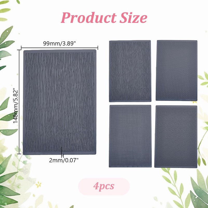 HOBBIESAY 4Pcs Polymer Clay Texture Sheets Set Polymer Clay Works