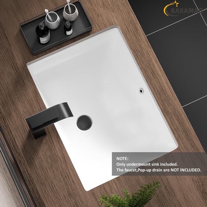 Ada Compliant 20"x15" White Ceramic Rectangle Undermount Bathroom Sink with