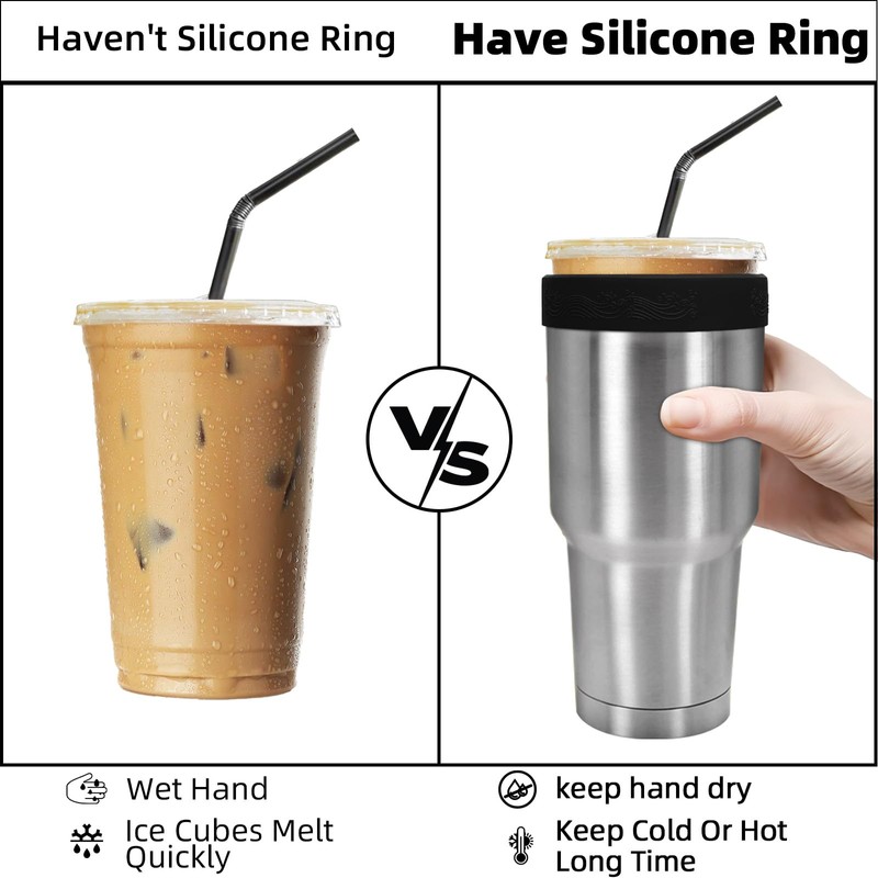 XccMe 2Pack Silicone Ring for 30 oz stainless Steel Tumbler,Reusable