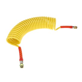 Partuto 25 Circle Air Brake Hose Oil Cooler Coiled Short Tail Line Brake Coil Cable for Trucks Tractors Assembly with M22x1.5 NPT Fitting Yellow 24.5FT
